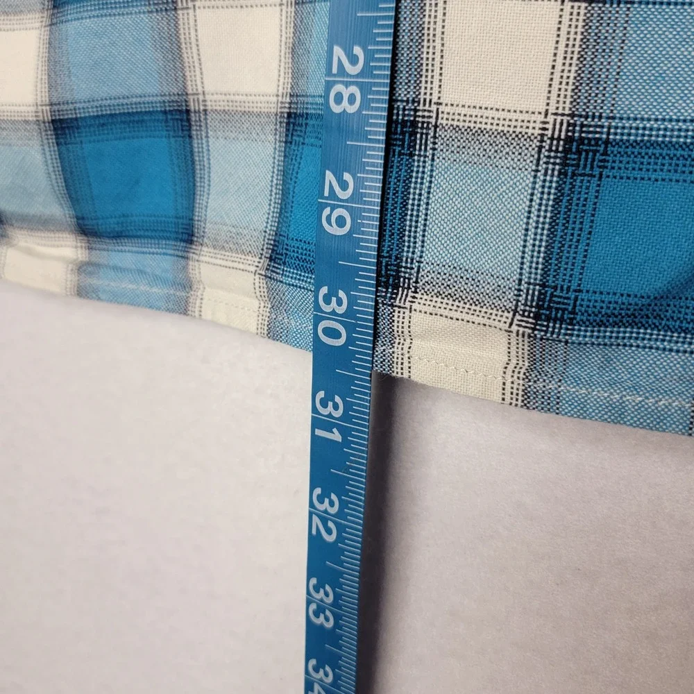 The North Face Mens Blue White Plaid Short Sleeve Cotton Button Down Shirt L